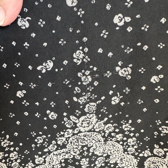 Romy Black and White Floral Sheer Layer Whimsigoth Dress - Picture 7 of 7